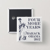 Nog vier jaar Obama 2012-Button Vierkante Button 5,1 Cm (Voorkant /achterkant)