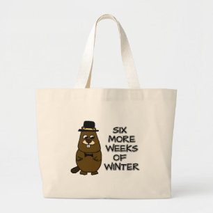 Nog zes weken winter grote tote bag