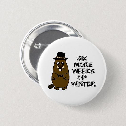 Nog zes weken winter ronde button 5,7 cm (Voorkant /achterkant)