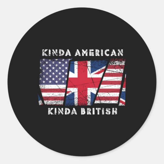 Nogal Amerikaans Kinda Brits Dubbel Burgerschap Ronde Sticker (Voorkant)
