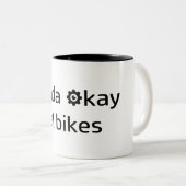 Nogal goed op fietsen tweekleurige koffiemok (Voorkant rechts)