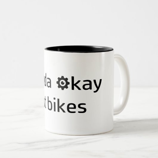 Nogal goed op fietsen tweekleurige koffiemok (Voorkant rechts)