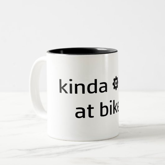 Nogal goed op fietsen tweekleurige koffiemok (Voorkant links)