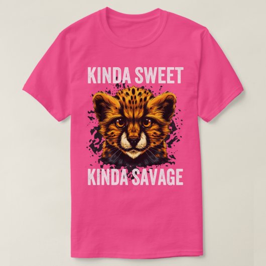 Nogal lief soort savage Schattige cheetah T-shirt (Design voorkant)