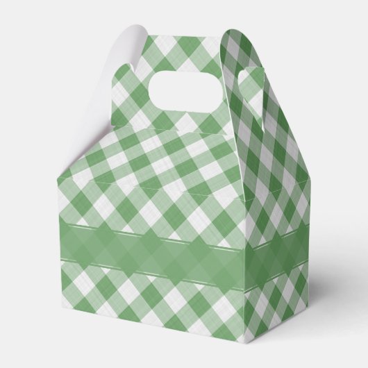 Nogmaals bedankt Green Gingham controleert patroon Bedankdoosjes (Achterkant)