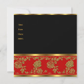 Nogmaals pleitbezorger Floral Gold Black Red Asian Kaart (Achterkant)
