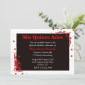 Nogmaals, zwart, rood en wit, feestelijk Quinceañe Kaart (Staand voorkant)