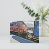 NOHAB-diesel bij koppeling voor Zweedse trein Briefkaart (Staand voorkant)