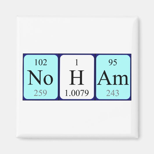 Noham periodieke lijstnaam magnet (Voorkant)