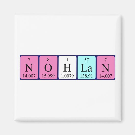 Nohlan periodieke lijstnaam magnet (Voorkant)
