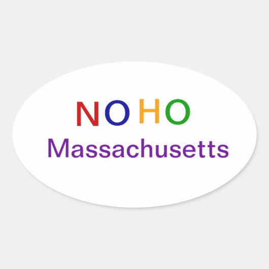 NOHO Massachusetts Ovale Sticker (Voorkant)