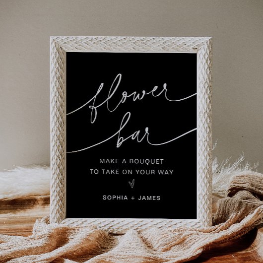 NOIR-aanloopbalk, maak uw Bouquet-teken Poster