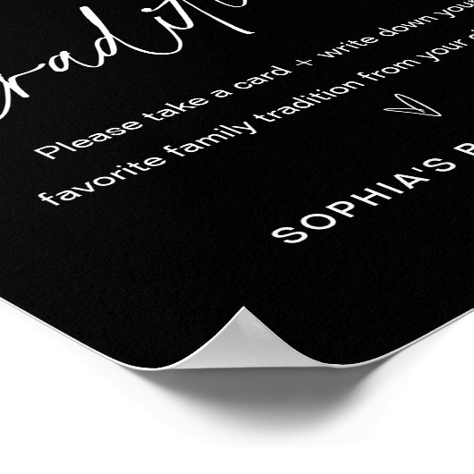 NOIR Baby shower Traditionele familie Poster (Hoek)