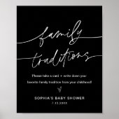 NOIR Baby shower Traditionele familie Poster (Voorkant)