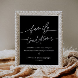 NOIR Baby shower Traditionele familie Poster