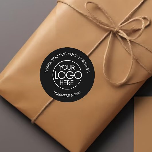 Noir Black Business Bedankt Ronde Sticker