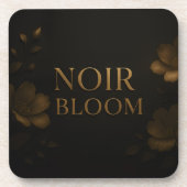 Noir Bloom Affirmation Watch | Elegant Black Mindf Bier Onderzetter (Voorkant)