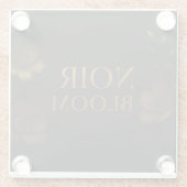 Noir Bloom Affirmation Watch | Elegant Black Mindf Glazen Onderzetter (Achterkant)