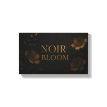 Noir Bloom Elegant Floral Art | Gold and Black Mod
