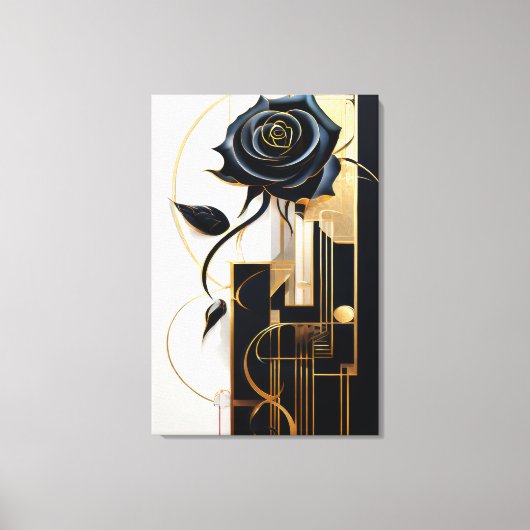 Noir Blossom Canvas Afdruk (Voorkant)