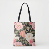 Noir Blossom Charm Zachte Rozen Tote Bag (Voorkant)