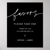 NOIR bruiloft Favors Sign Poster (Voorkant)