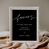 NOIR bruiloft Favors Sign Poster
