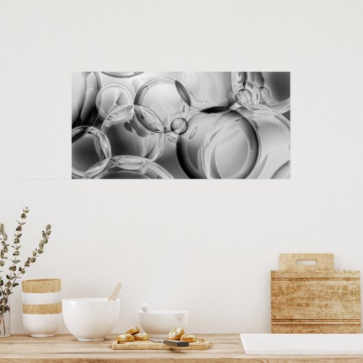 Noir Bubbles Poster (Keuken)