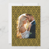Noir & Champagne Gold Art Deco Wedding Photo Kaart (Achterkant)