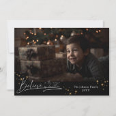 Noir chic Geloof in de magie van Kerstmis Feestdagenkaart (Voorkant)