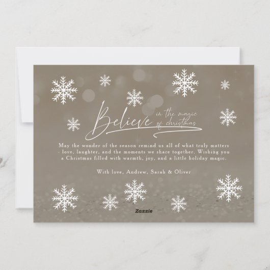 Noir chic Geloof in de magie van Kerstmis Feestdagenkaart (Achterkant)