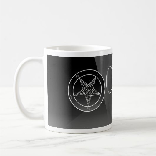 Noir Church of Satan Logo Classic White Mok (Links)