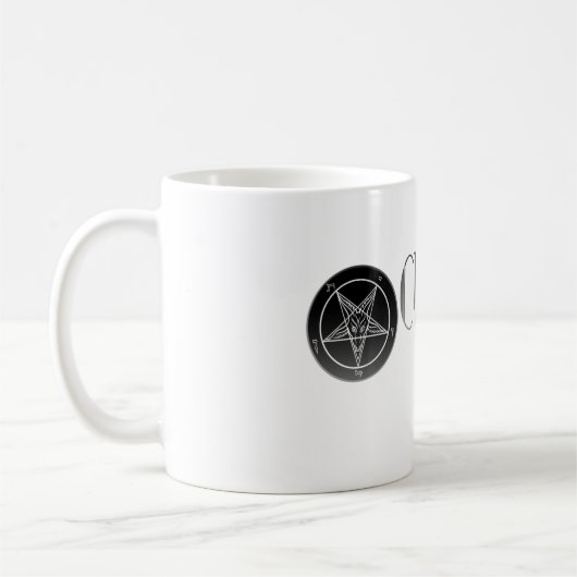 Noir Church of Satan Logo Classic White Mok (Links)