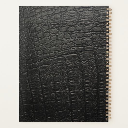 Noir Croc Monogrammed Planner (Achterkant)