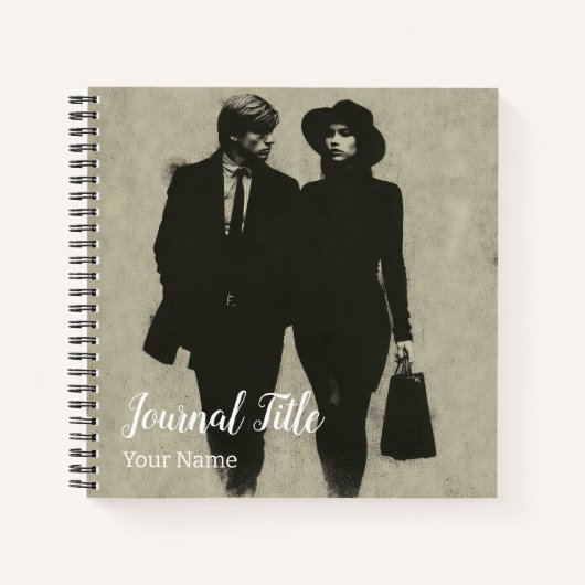 Noir Duo Journal — Aangepaste naam en titel Notitieboek (Voorkant)