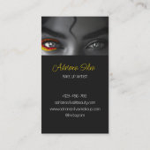 Noir Elegance: Sophisticated Make-up artist Visitekaartje (Achterkant)