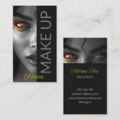 Noir Elegance: Sophisticated Make-up artist Visitekaartje (Voorkant / Achterkant)