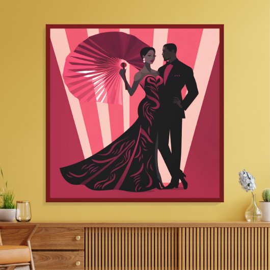 NOIR ELEGANTIE-ROOD #1 CANVAS AFDRUK (Insitu (Woonkamer))