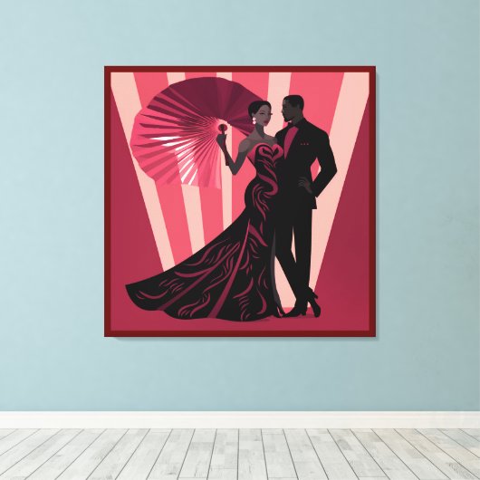 NOIR ELEGANTIE-ROOD #1 CANVAS AFDRUK (Insitu (Houten vloer))