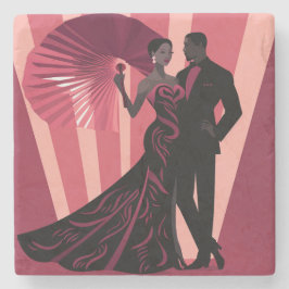 NOIR ELEGANTIE-ROOD #1 STENEN ONDERZETTER