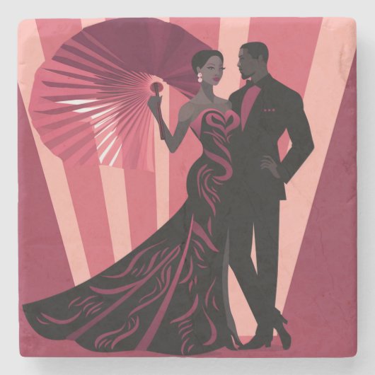 NOIR ELEGANTIE-ROOD #1 STENEN ONDERZETTER (Voorkant)