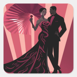 NOIR ELEGANTIE-ROOD #1 VIERKANTE STICKER