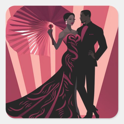 NOIR ELEGANTIE-ROOD #1 VIERKANTE STICKER (Voorkant)