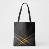 Noir en Goud Abstract Behang Canvas tas (Voorkant)