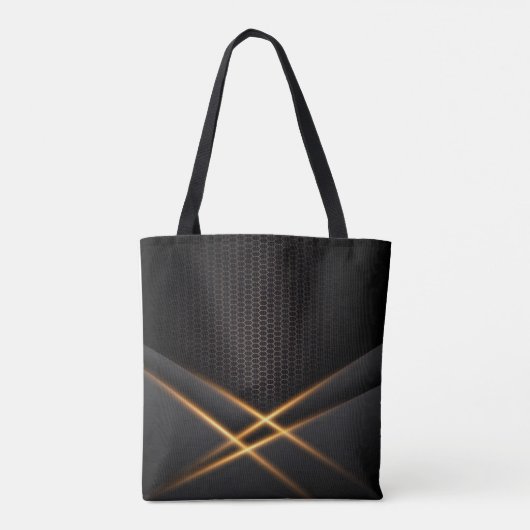 Noir en Goud Abstract Behang Canvas tas (Achterkant)