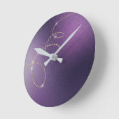 Noir Faux Gold Paarse Crystal, diepvriezer Ronde Klok (Hoek)