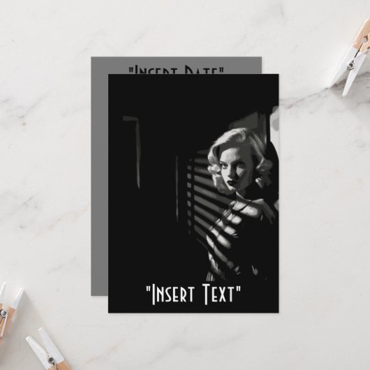 Noir Femme Fatale Kaart (Voorkant / Achterkant in situ)