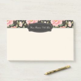 Noir Floral Elegance Pastel Roze Rozen Post-it® Notes
