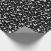 Noir Floral Vine Wrapping Paper Cadeaupapier (Hoek)