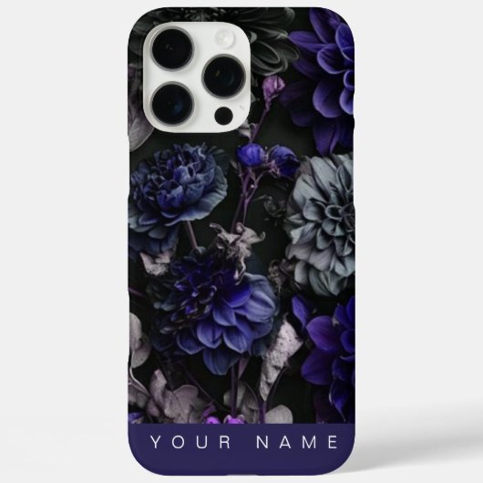 Noir Garden Blue Case-Mate iPhone Case (Achterkant)